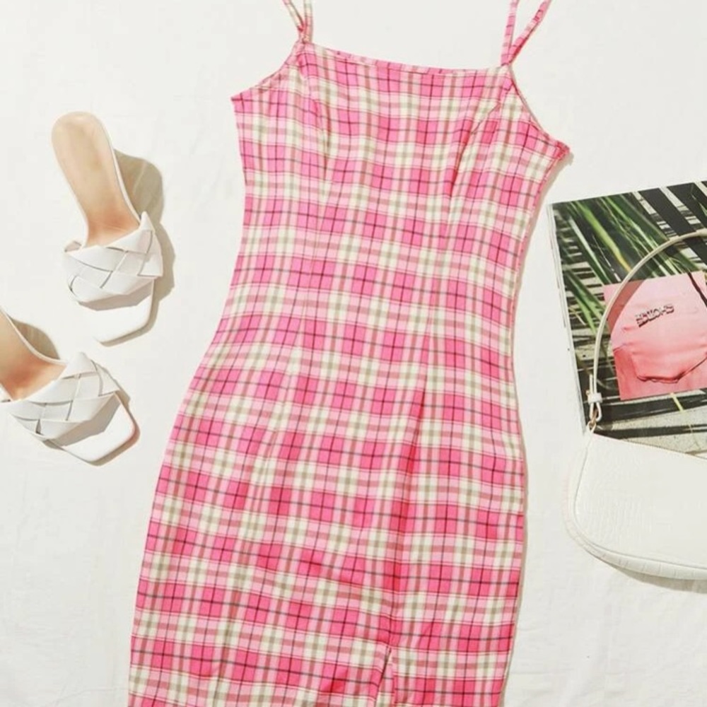 Pink Plaid Dress